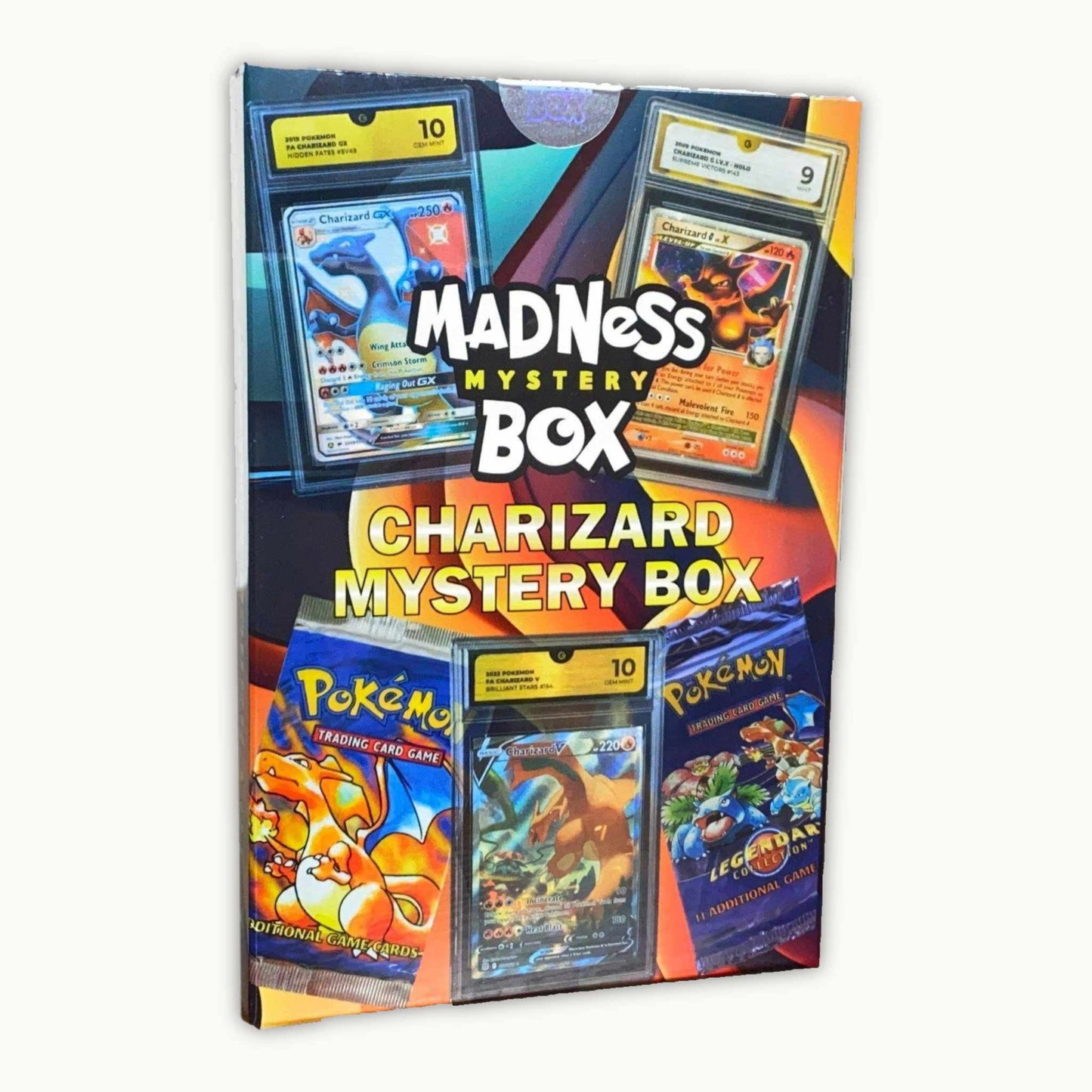 Angle side of Madness Mystery Box Charizard Mystery Box