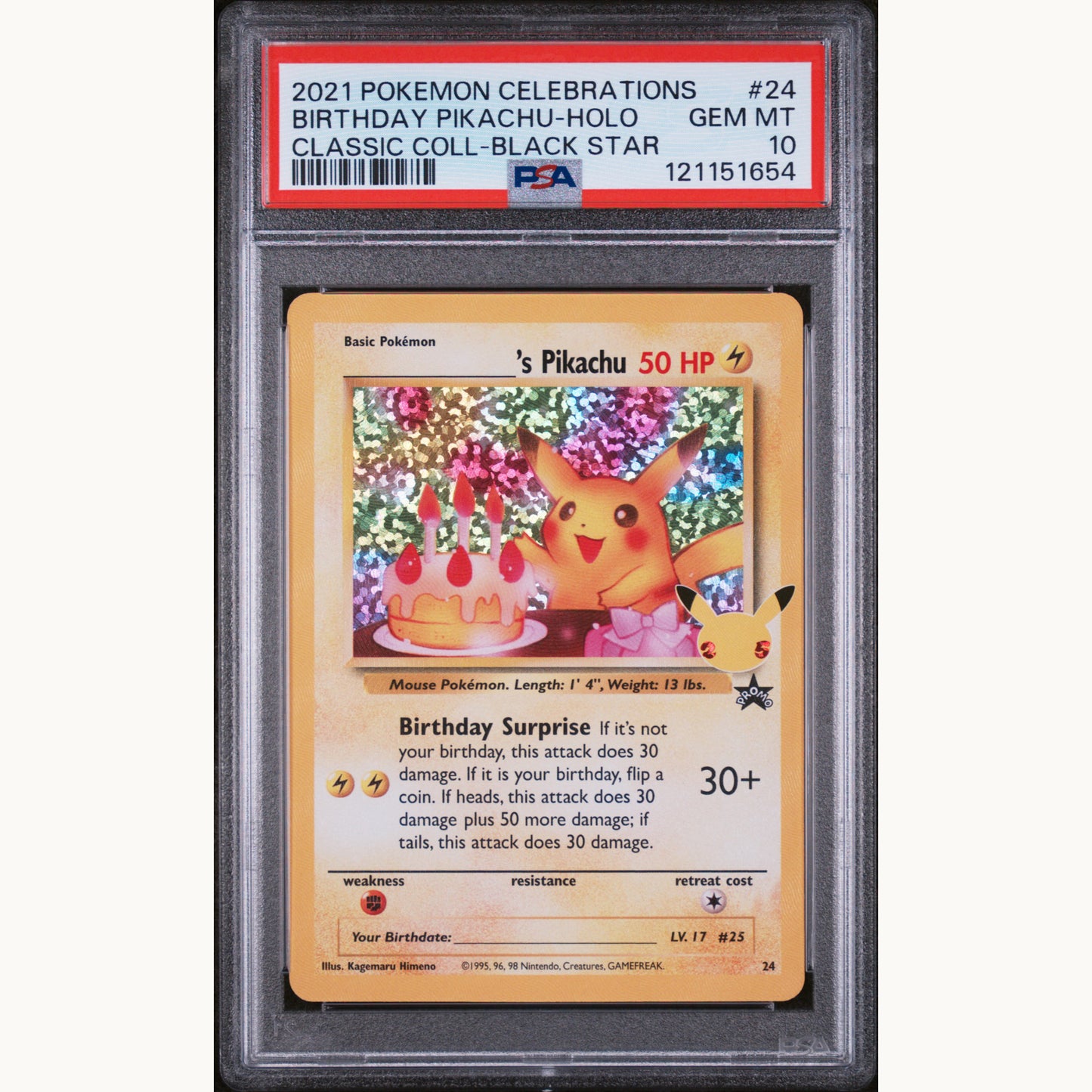 PSA 10 BIRTHDAY PIKACHU HOLO 24 CELEBRATIONS (ENG)