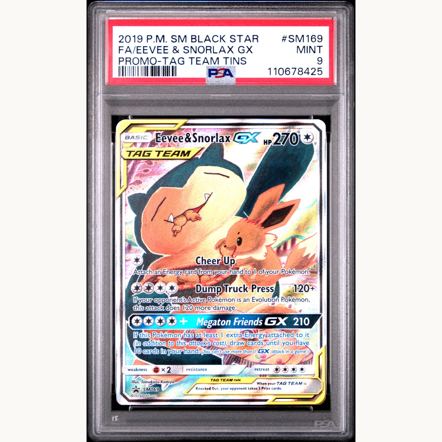 PSA 9 EEVEE & SNORLAX SM169 (ENG)
