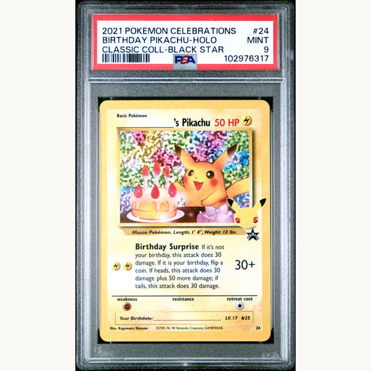 PSA 9 Birthday Pikachu Holo #24 Celebrations (ENG)
