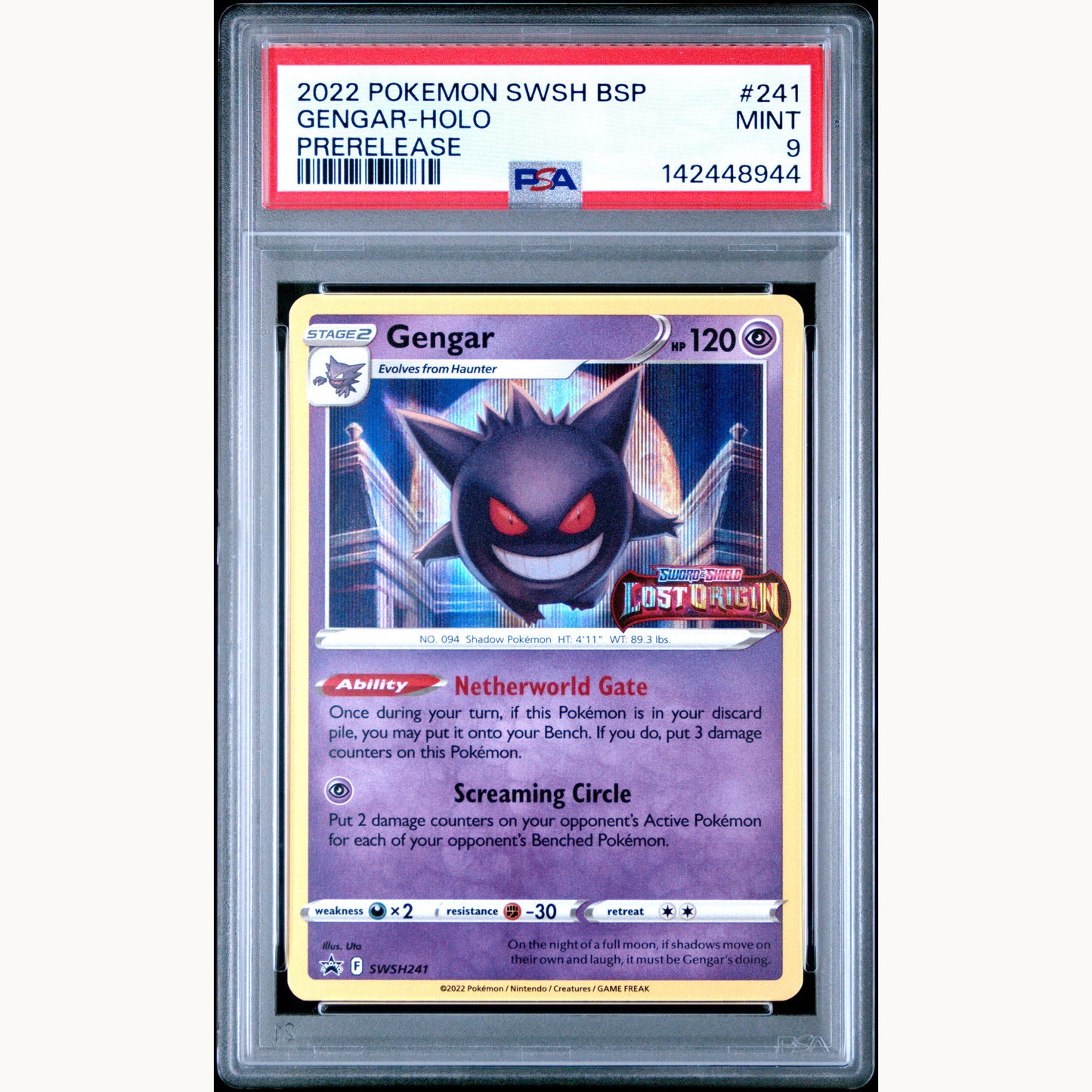 PSA 9 GENGAR HOLO 241 PRERELEASE (ENG)