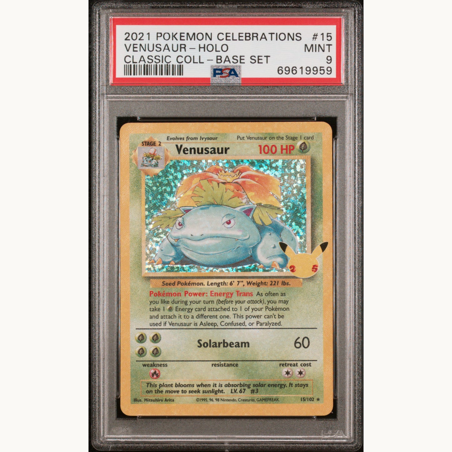 PSA 9 VENUSAUR HOLO 15 (ENG)