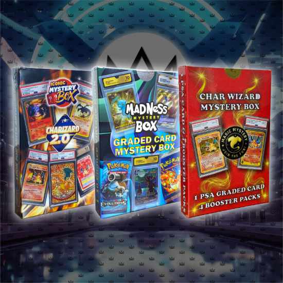 3 verschillende Pokémon Mystery Boxen