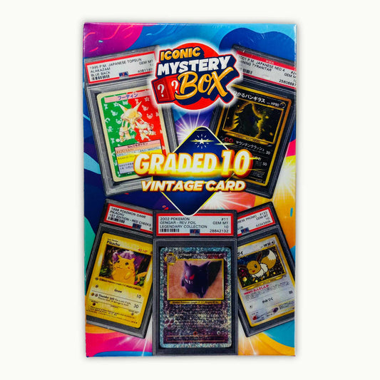 Front side of ICONIC MYSTERY BOX GRADED 10 VINTAGE CARD
