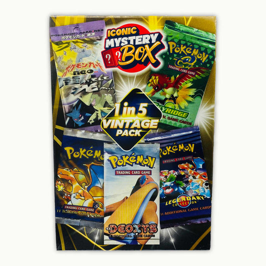 Front side Iconic Mystery Box 1 in 5 Vintage Pack