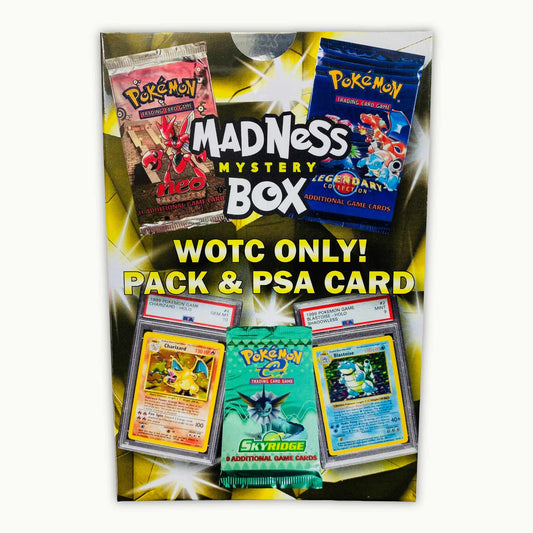 Frontside of Madness Mystery Box WOTC ONLY! Pack &amp; PSA Card