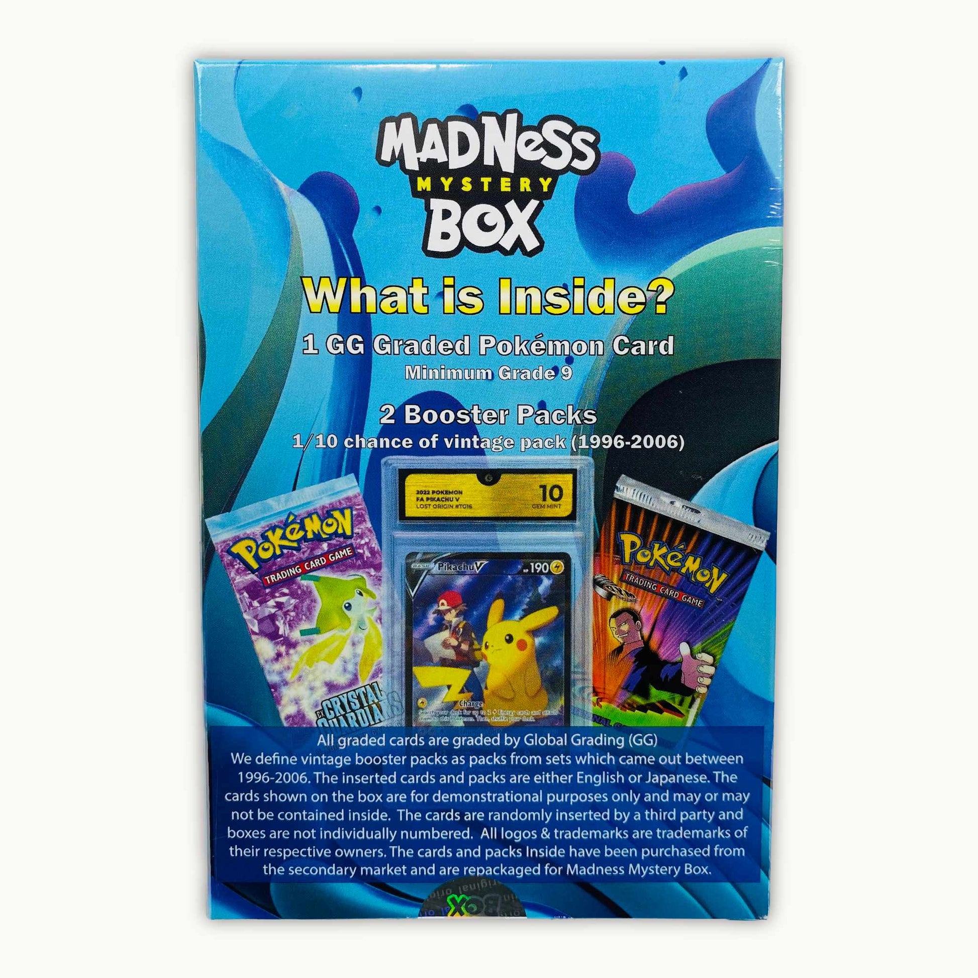 Back side of MADNESS MYSTERY BOX GRADED CARD