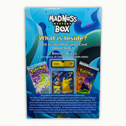 Back side of MADNESS MYSTERY BOX GRADED CARD