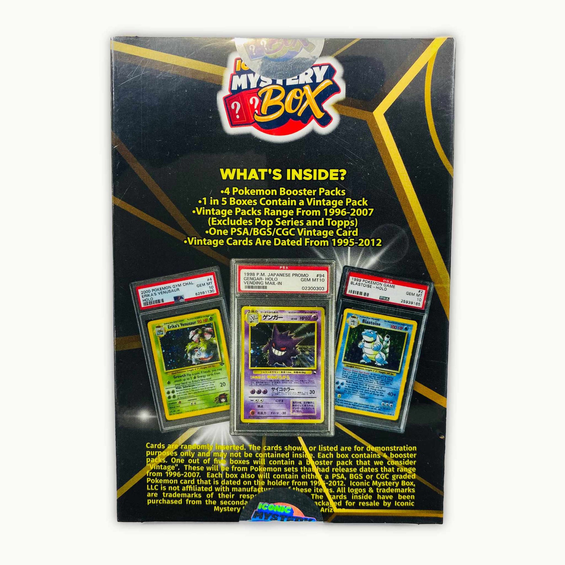 Back side Iconic Mystery Box 1 in 5 Vintage Pack