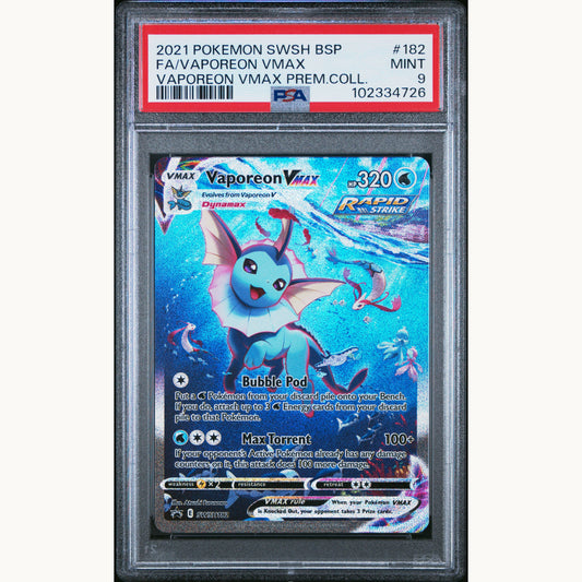 PSA 9 VAPOREON VMAX #182 (ENG)