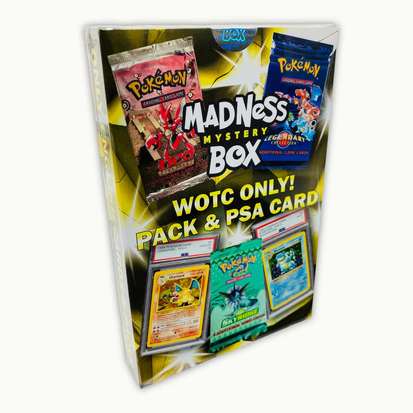 Angle side of Madness Mystery Box WOTC ONLY! Pack &amp; PSA Card