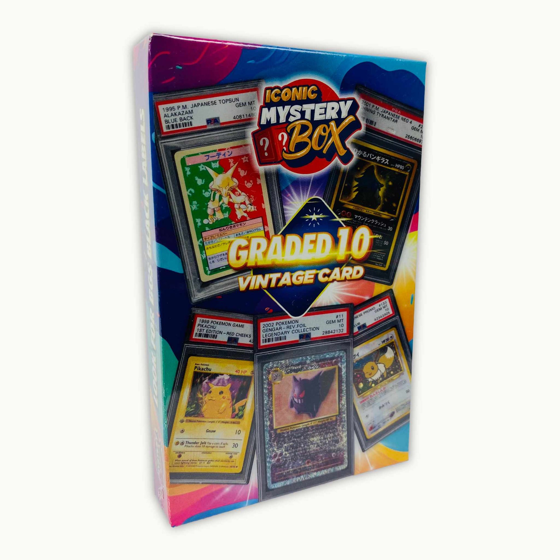 Angle side of ICONIC MYSTERY BOX GRADED 10 VINTAGE CARD