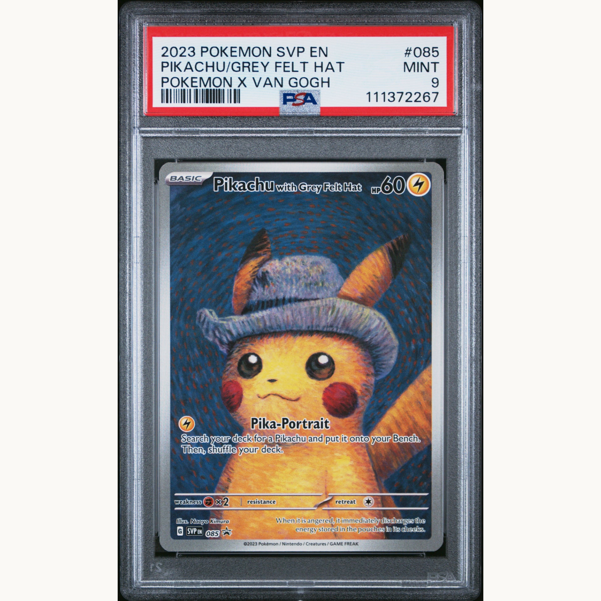 PSA 9 PIKACHU WITH GREY FELT HAT 085 (ENG)