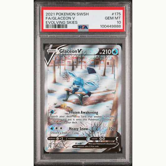 PSA 10 FA Glaceon V #175 EVOLVING SKIES (ENG)