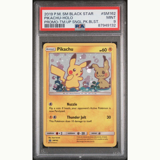 PSA 9 Pikachu-Holo #SM162 BSP TEAM UP