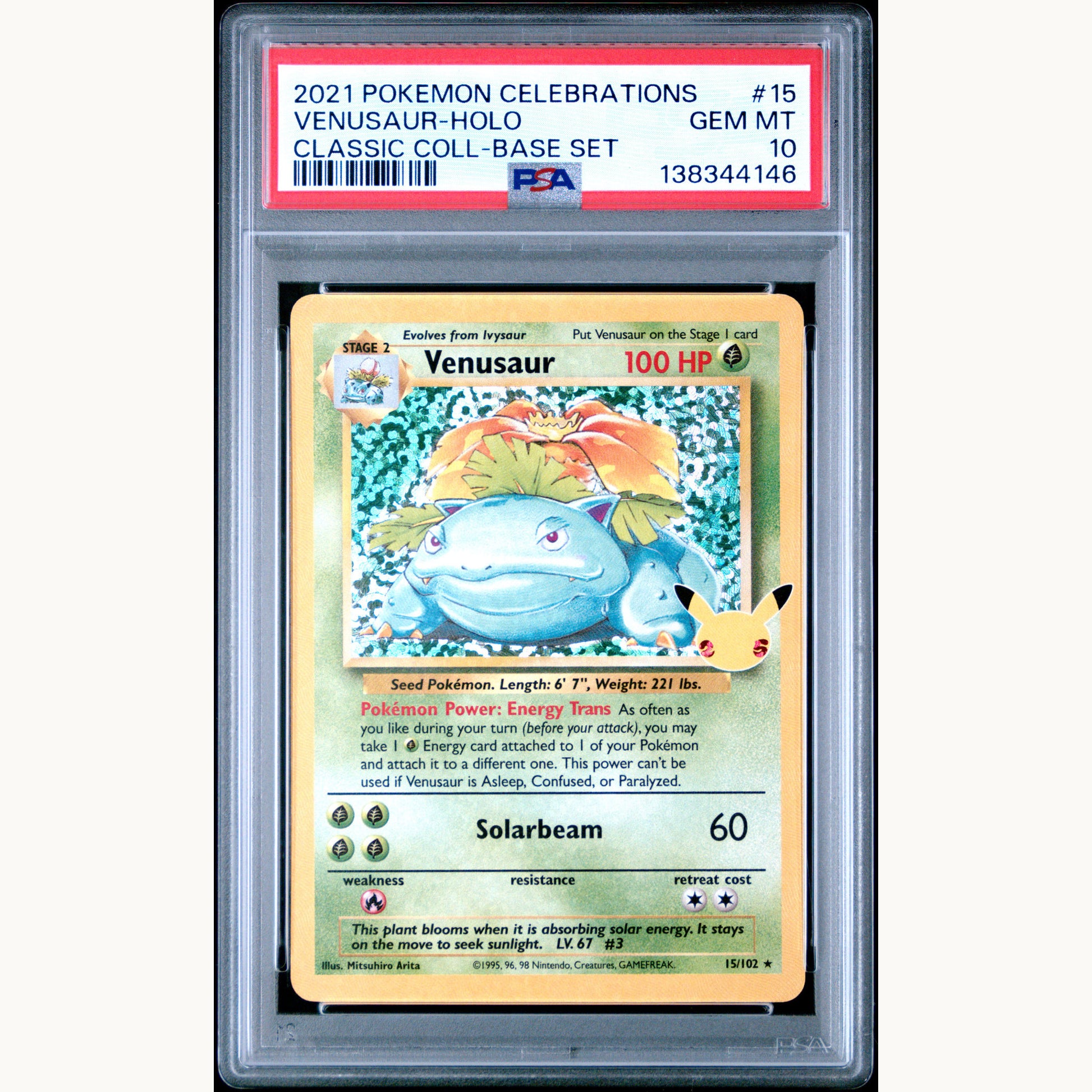 PSA 10 VENUSAUR HOLO 15 CELEBRATIONS (ENG)