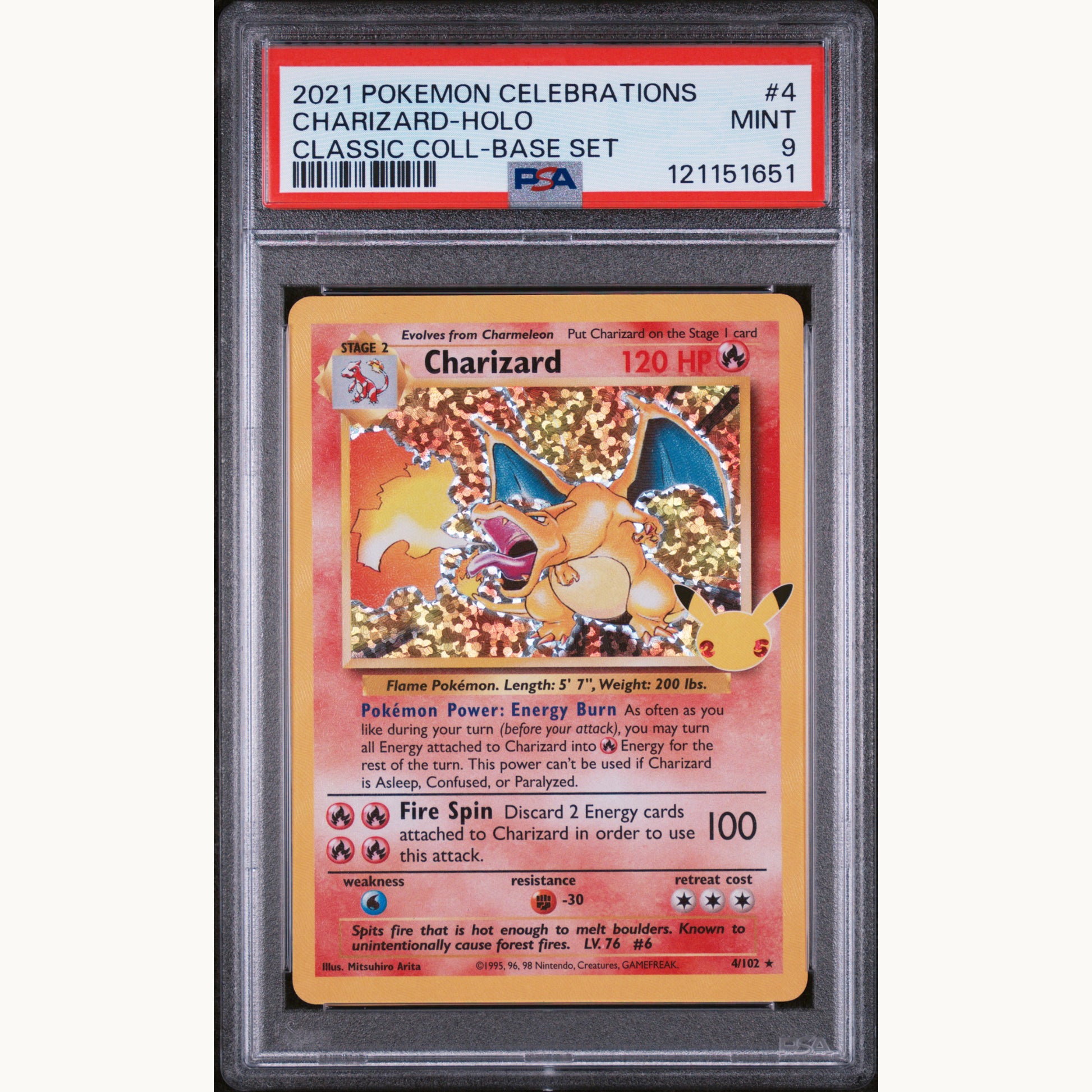 PSA 9 CHARIZARD HOLO 4 CELEBRATIONS (ENG)