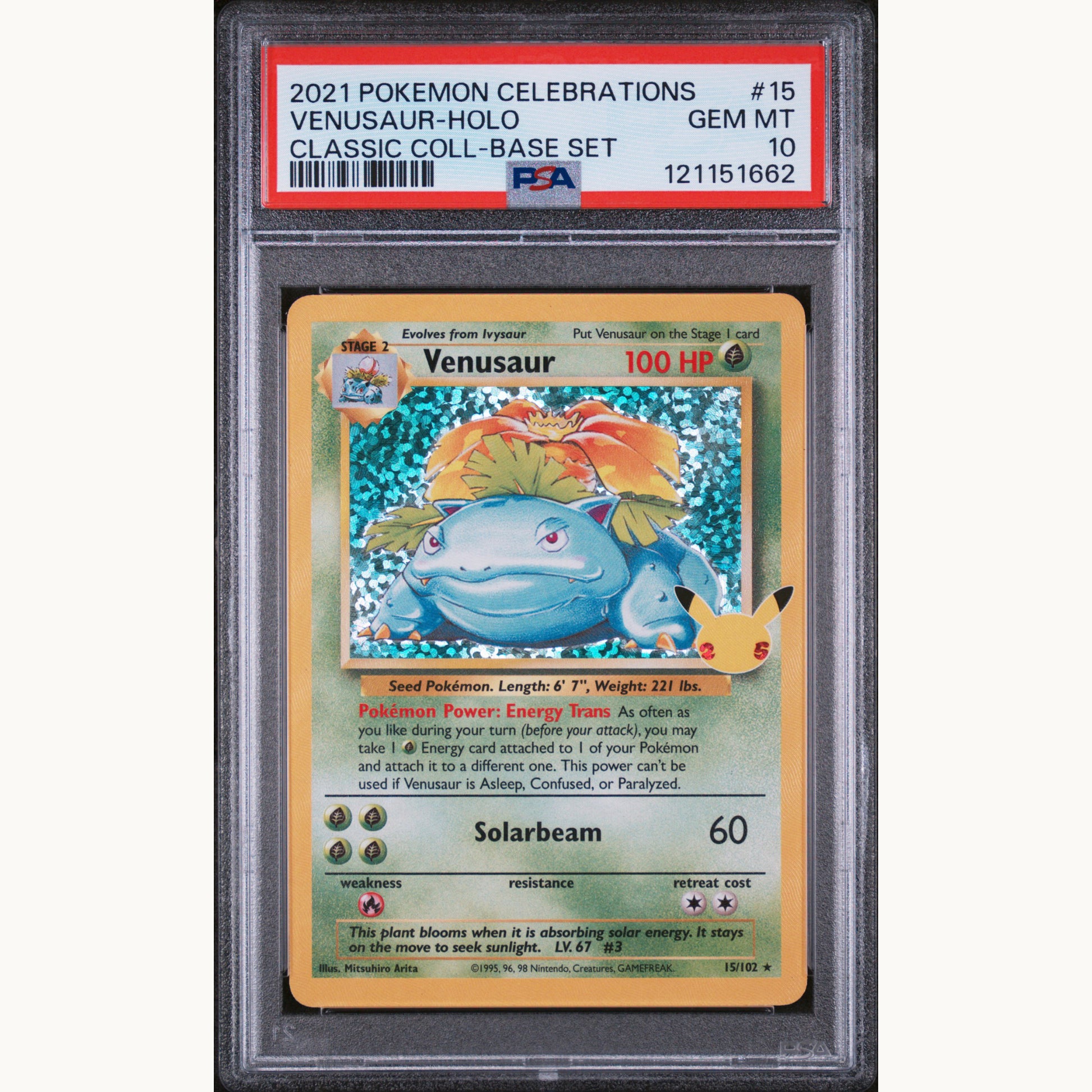 PSA 10 SET: BLASTOISE HOLO 2 / CHARIZARD HOLO 4 / VENUSAUR HOLO 15 (ENG)