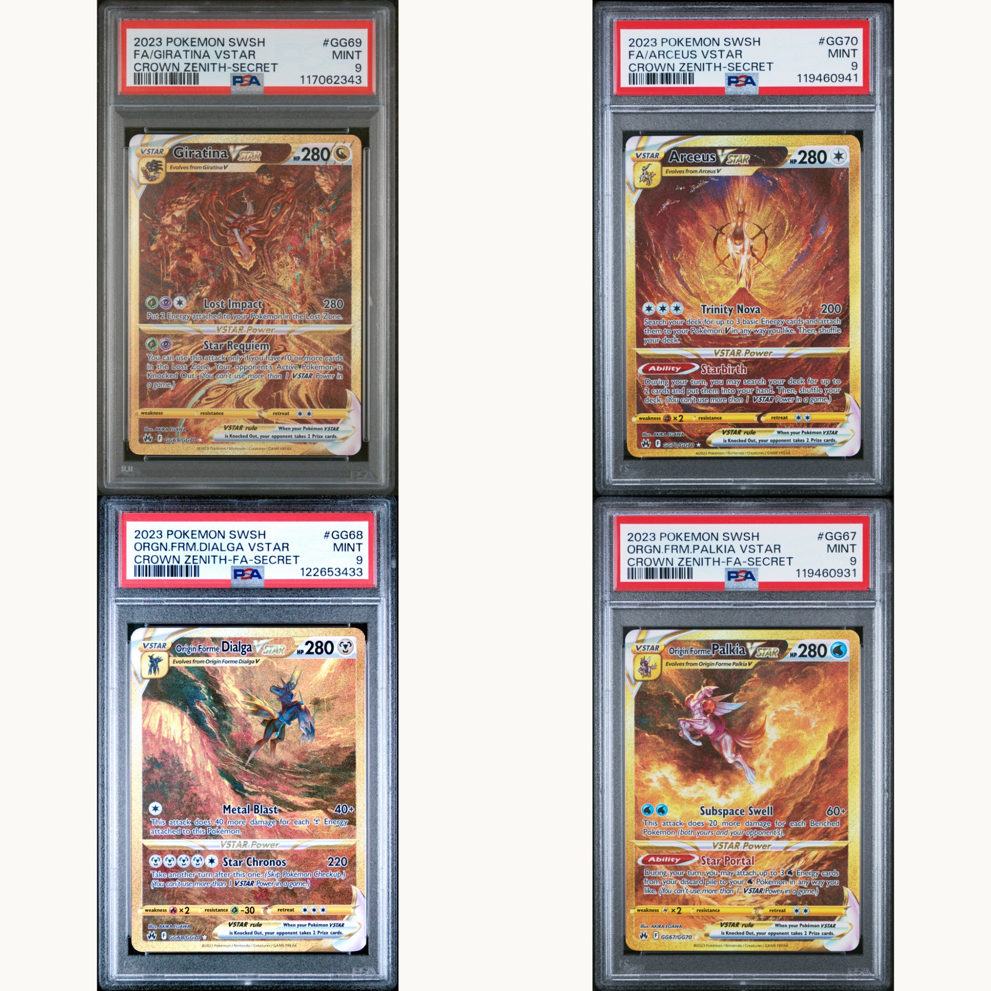 SET: PSA 9 GIRATINA GG69 / ARCEUS GG70 / DIALGA GG68 / PALKIA GG67 (ENG)