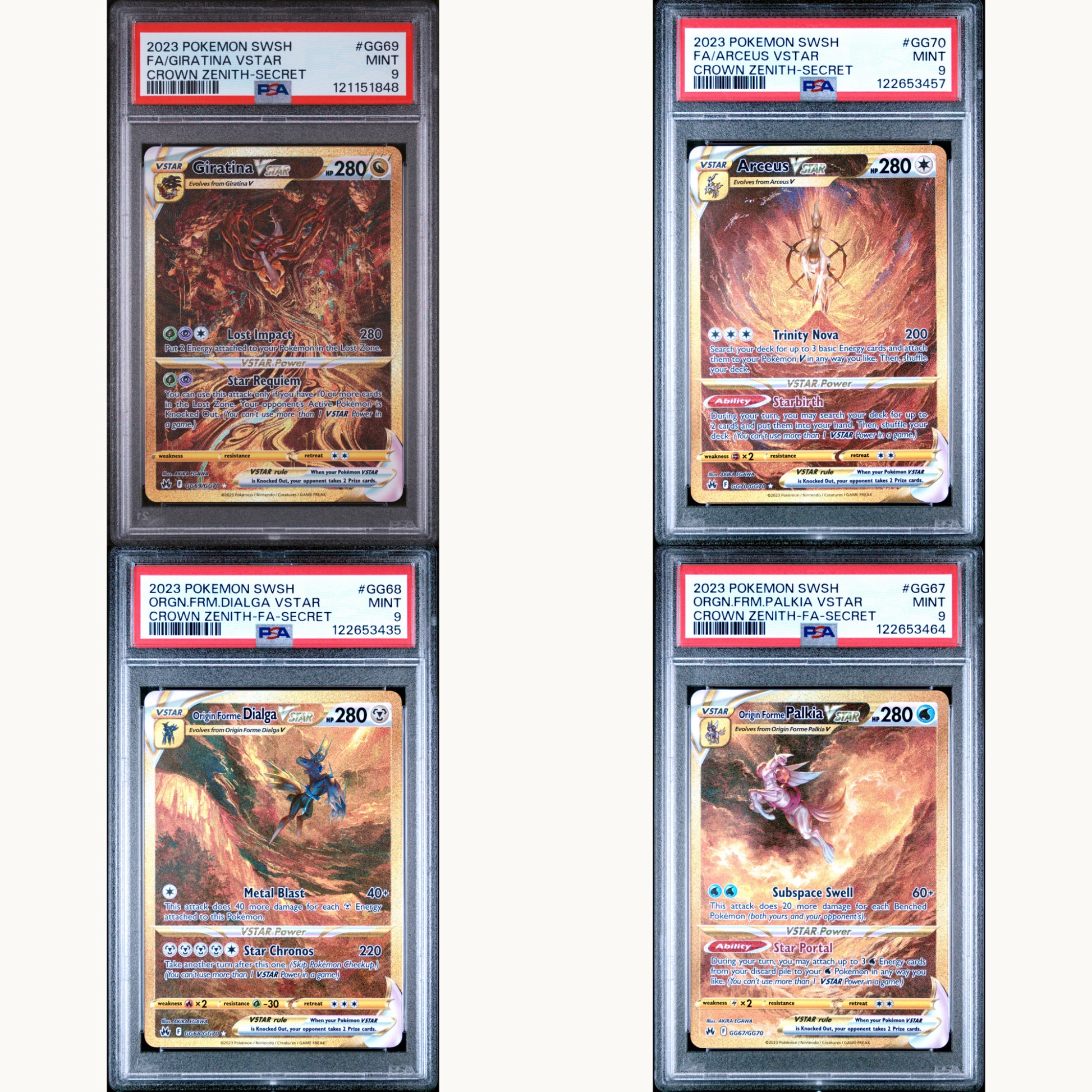 SET: PSA 9 GIRATINA GG69 / ARCEUS GG70 / DIALGA GG68 / PALKIA GG67 (ENG)