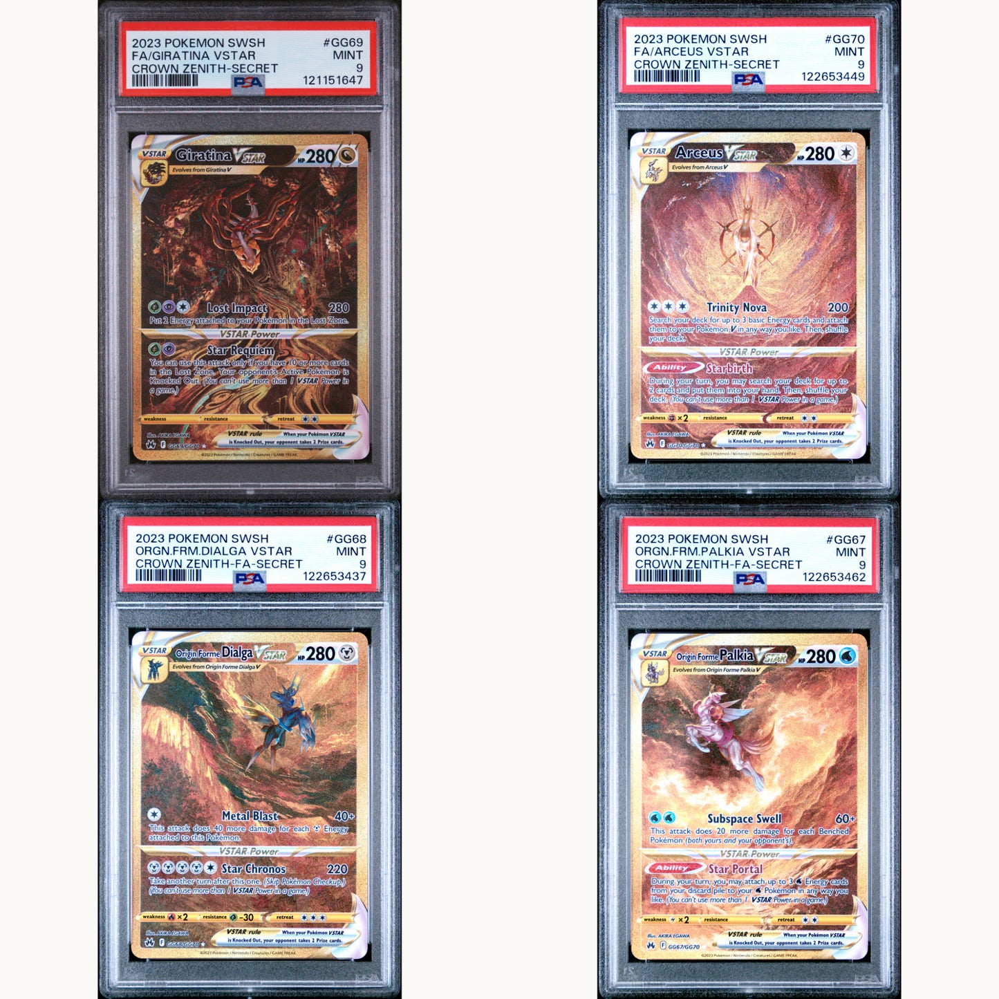 SET: PSA 9 GIRATINA GG69 / ARCEUS GG70 / DIALGA GG68 / PALKIA GG67 (ENG)