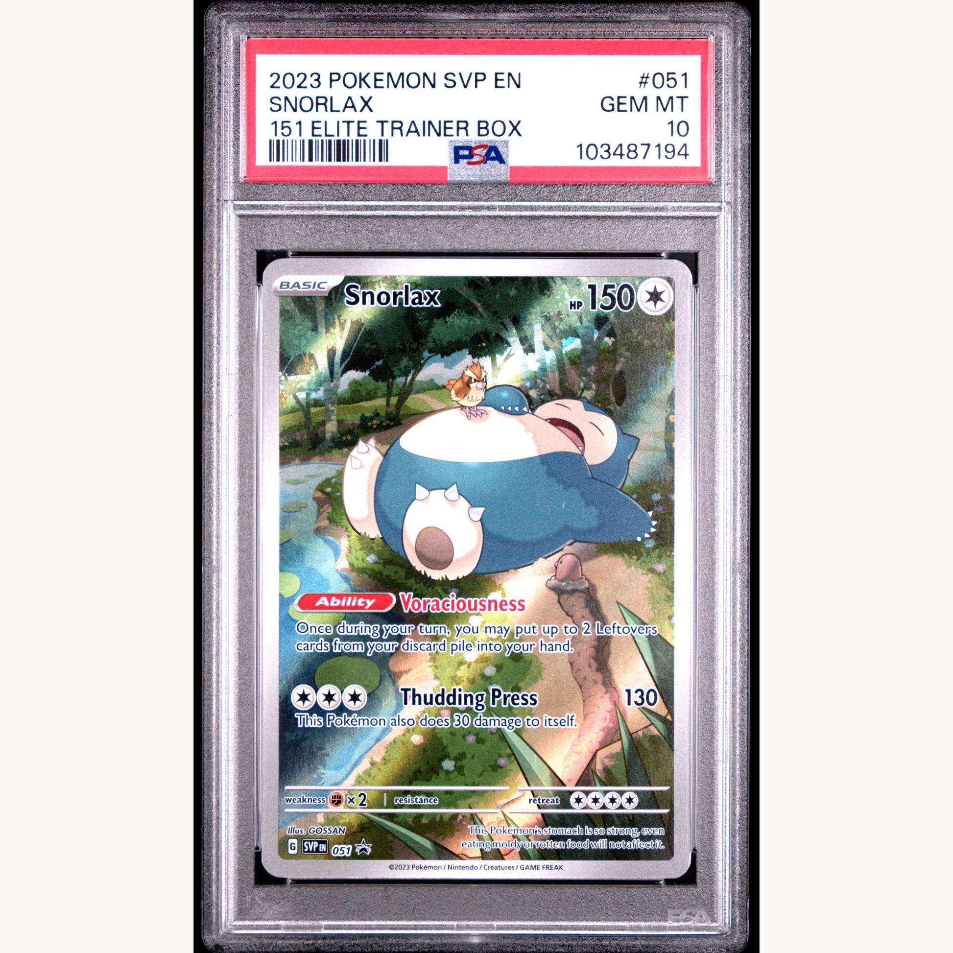 PSA 10 Snorlax #051 151 Elite Trainer Box (ENG)