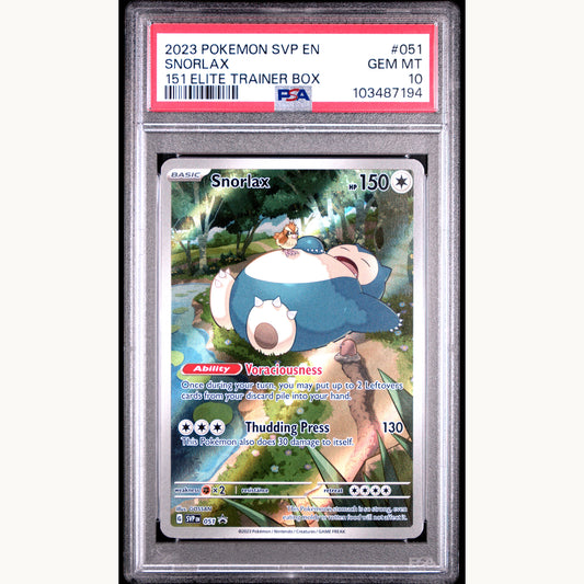 PSA 10 Snorlax #051 151 Elite Trainer Box (ENG)