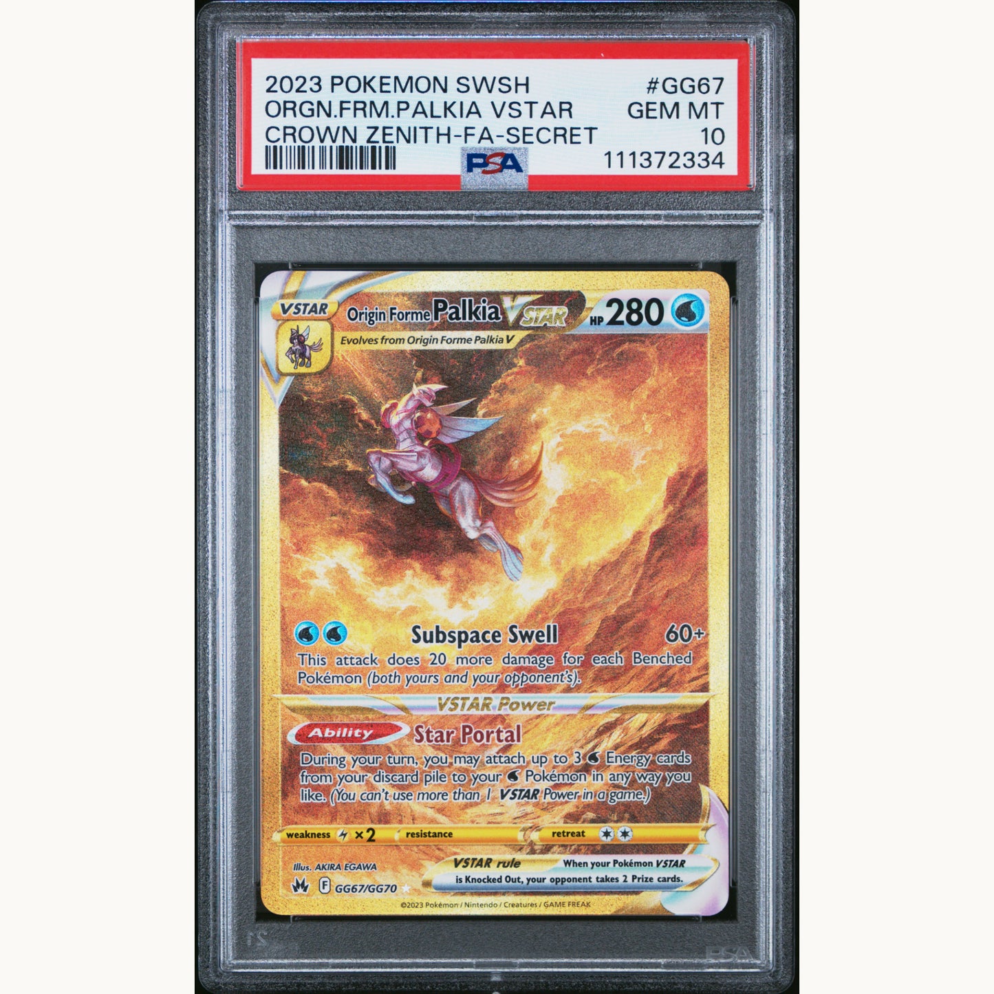 PSA 10 ORIGIN FORME PALKIA VSTAR GG67 (ENG)