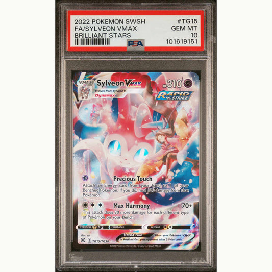 PSA 10 Fa/Sylveon Vmax #TG15 BRILLIANT STARS SWORD & SHIELD 
