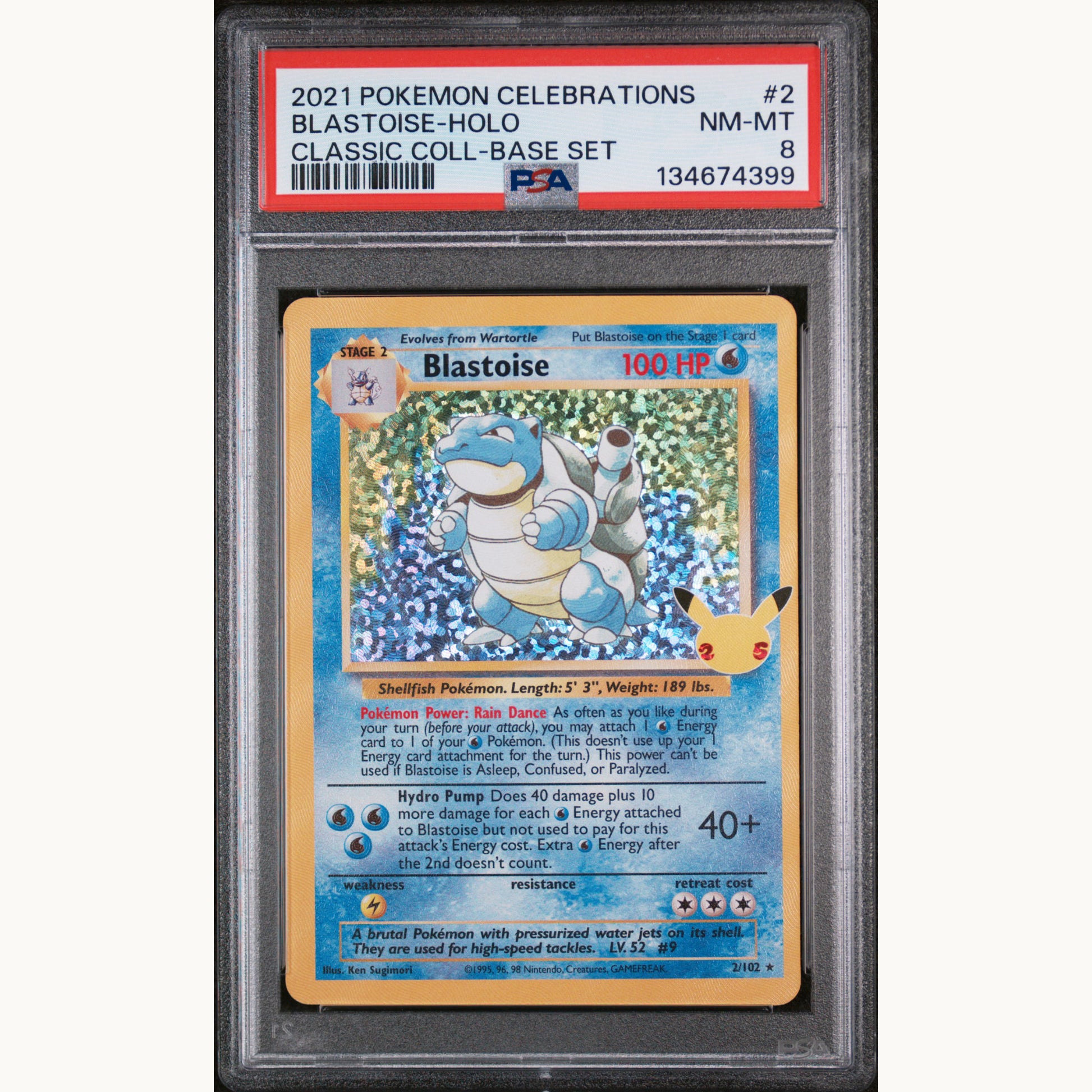 PSA 8 BLASTOISE HOLO 2 CELEBRATIONS (ENG)