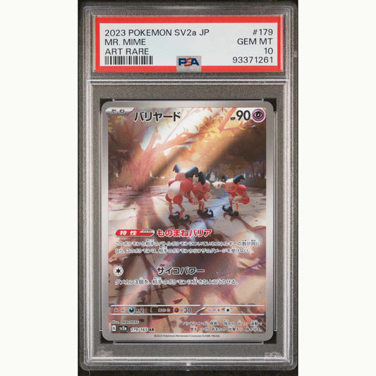 Front side of PSA10 Graded card of Mr. Mime Japanese Scarlet & Violet 151 #179