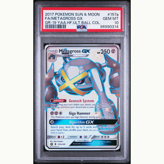 PSA 10 Fa/Metagross GX #157a GR-19 YAA.HF.ULT.BALL COL. SUN & MOON HIDDEN FATES