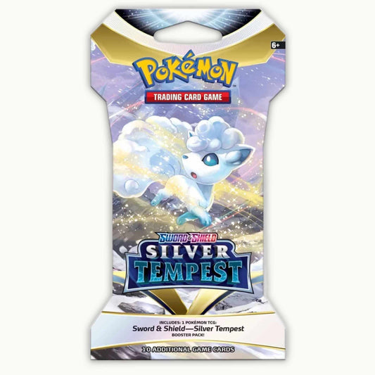 Frontside of Sleeved Pokémon Sword & Shield Silver Tempest Boosterpack