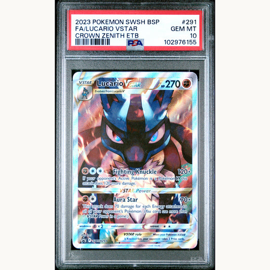 PSA 10 Lucario VSTAR #291 Crown Zenith ETB (ENG)