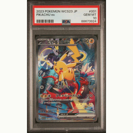 PSA 10 Pikachu ex #001  JAPANESE WCS23-WORLD CHAMPIONSHIPS YOKOHAMA DECK: PIKACHU